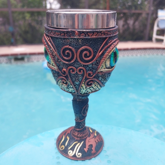 Dragon Eye Tree of Ebros Wizard's Alchemy Eye Of The Dragon Wine Goblet Chalice - Picture 7 of 9
